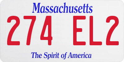 MA license plate 274EL2