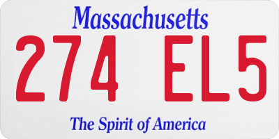 MA license plate 274EL5