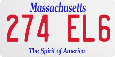 MA license plate 274EL6