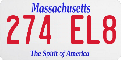 MA license plate 274EL8