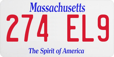 MA license plate 274EL9