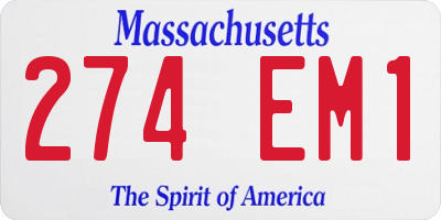 MA license plate 274EM1