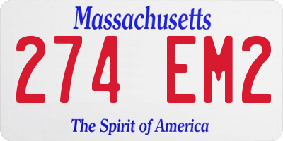 MA license plate 274EM2