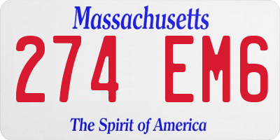 MA license plate 274EM6