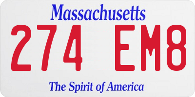 MA license plate 274EM8