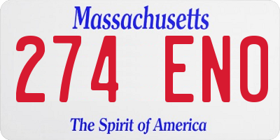 MA license plate 274EN0