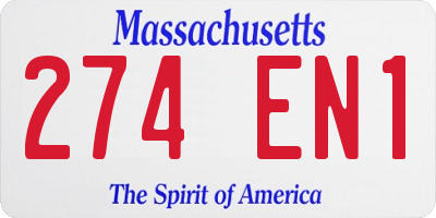 MA license plate 274EN1