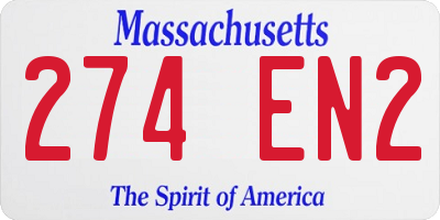 MA license plate 274EN2