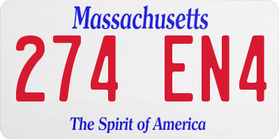 MA license plate 274EN4
