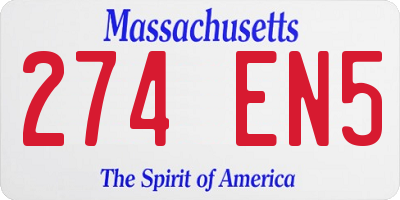 MA license plate 274EN5
