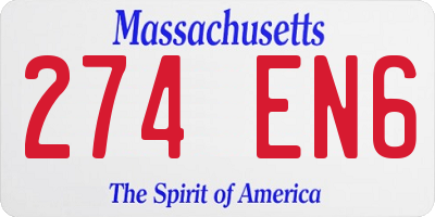 MA license plate 274EN6