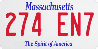 MA license plate 274EN7