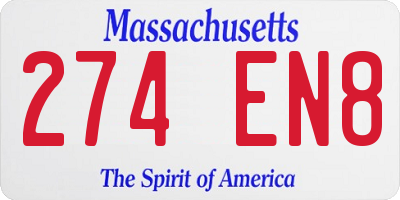 MA license plate 274EN8