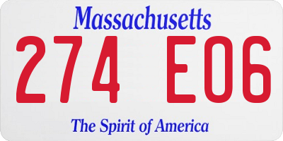 MA license plate 274EO6