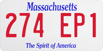 MA license plate 274EP1