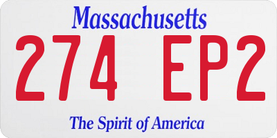 MA license plate 274EP2
