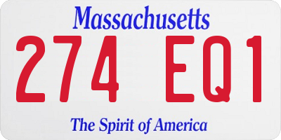 MA license plate 274EQ1