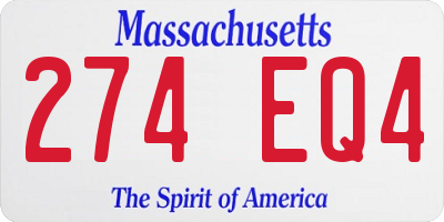 MA license plate 274EQ4