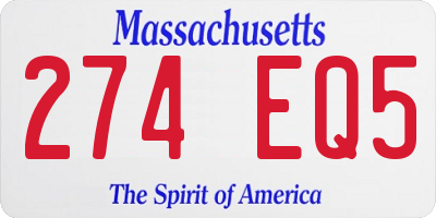 MA license plate 274EQ5