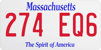 MA license plate 274EQ6