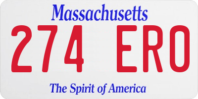 MA license plate 274ER0