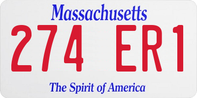 MA license plate 274ER1