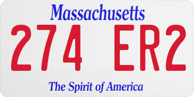 MA license plate 274ER2