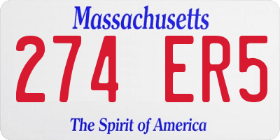 MA license plate 274ER5