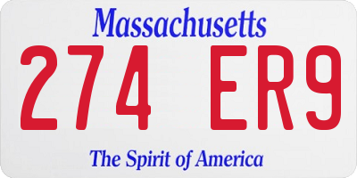 MA license plate 274ER9