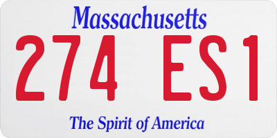 MA license plate 274ES1