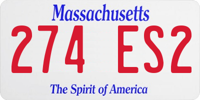 MA license plate 274ES2