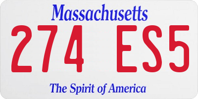 MA license plate 274ES5