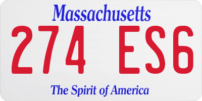 MA license plate 274ES6