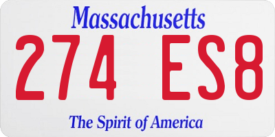 MA license plate 274ES8