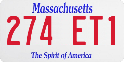 MA license plate 274ET1