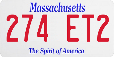 MA license plate 274ET2