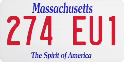 MA license plate 274EU1