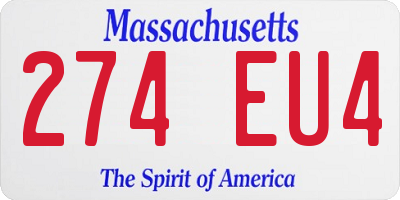 MA license plate 274EU4