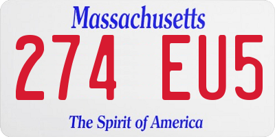 MA license plate 274EU5