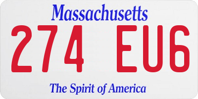 MA license plate 274EU6