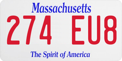 MA license plate 274EU8