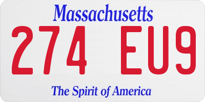 MA license plate 274EU9
