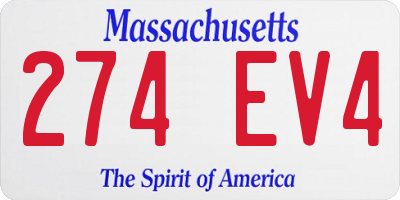 MA license plate 274EV4