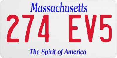 MA license plate 274EV5