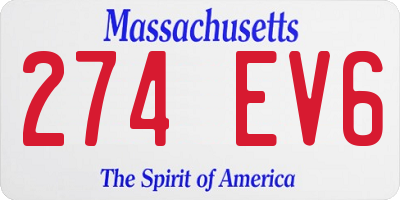 MA license plate 274EV6
