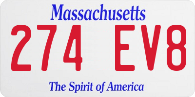 MA license plate 274EV8