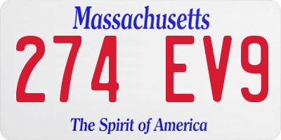 MA license plate 274EV9