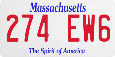 MA license plate 274EW6