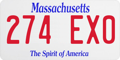 MA license plate 274EX0