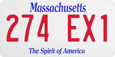 MA license plate 274EX1